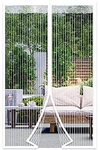 METAONLY Magnetic Screen Door Fits Door Size 30" x 80", Screen Door Mesh, Door Screen Magnetic Closure for Patio Door Enjoy Air Fresh-White, Actual Screen Size 32" x 81"
