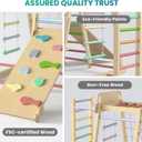 BlueWood Upgraded Indoor Jungle Gym 9-in-1 Playground Kids Climbing Toys, Waldorf Style Wooden Climber Playset with Slide, Swing, Monkey Bars, Upright/Rope Ladder, Climb Net, Colorful