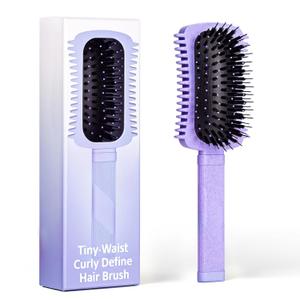 Curl Defining Brush, Volume Curly Hair Brush Products for Effortlessly Detangling Combing and Styling Women's Curls, Waves & Coils, Hair Tools to Reduce Pulling (Purple 1PC)