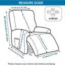 Eco-Ancheng Recliner Slipcovers 4-Pieces Lazyboy Recliner Covers Recliner Couch Covers Recliner Chair Cover Non Slip Reclining Slipcovers with Storage Pockets Furniture Protector for Living Room