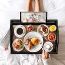 Bed Tray Table Breakfast Trays Serving Tray Bamboo Bed Laptap Floding Legs with Handles and Phone Holders