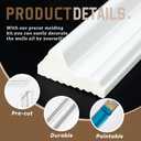 Peel and Stick Wall Molding Kit, Accent Wall Panels for Interior Wall Decor with Double-Sided Tape, 3 Set Pre-Cut PS Wainscoting Panels (54 * 24 in)