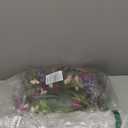 Briful 18 Artificial Lavender Wreath Year-Round Faux Wildflowers Green Floral Wreaths for Farmhouse Front Door Mantle Bedroom Kitchen Decor