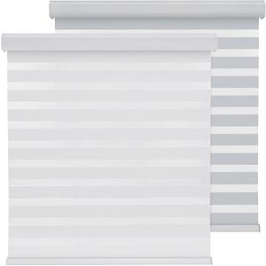 Window Binds for Home - Cordless Roller Window Shades, Dual Layer Light Filtering Roller Shades, 35.5" W x72 H, White, Easy Install Day Night Zebra Blinds, Office, French Door
