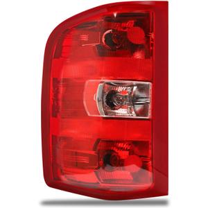 Tail Light Assembly Compatible With 2007-2013 Chevy Silverado 1500 2500HD 3500HD GMC Sierra 2500 HD 3500 HD (Red Border, Left Driver Side)