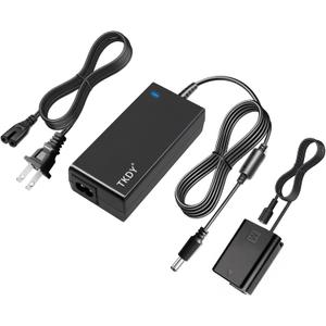 TKDY NP-FW50 for Sony ZV-E10 Dummy Battery AC-PW20 Continuous Power Supply Adapter Kit Compatible for Sony Alpha ZVE10 A6400 A6000 A6100 A5100 A7 A7II Cameras.