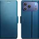 for iPhone 17 Pro Case Wallet with RFID Blocking Card Holder, PU Leather Kickstand Protective Flip Phone Cover Fit for iPhone 17 Pro 6.3" Blue