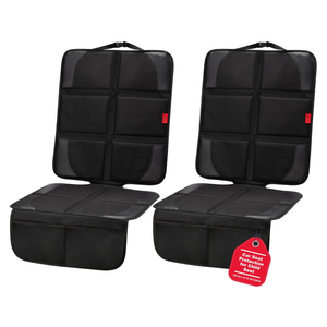 Kaiphy Car Seat Protector with Thick Padding + XL Large Car Seat Cover for Child Car seat, Eco Friendly Waterproof & Durable Fabric Storage Pockets Protect Fabric or Leather Seats 1 Pack (Black)