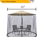 10' x 10' Patio Umbrellas Netting Mosquito Netting, Gazebo Canopy Patio Umbrella Square Clearance or Circularity OtdoorCanopy Umbrella Screen (Black)（Note: Mosquito Netting only）