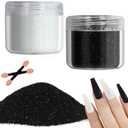 Allstarry 2 Colors Nail Glitter Dust - White Black Sand Powder Shining Sugar Effect Glitter Candy Coat Cosmetic Festival DIY Nail Art Decoration Crafts for Manicure