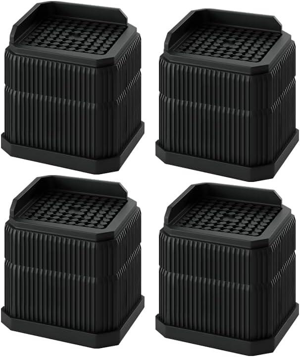 4 Pack Stackable Treadmill Incline Riser Blocks, Height Lift for Leveling & Uphill Training, Heavy Duty Support up to 4000 lbs, for Gym and Home Use (2 Layer(3nches), Black)