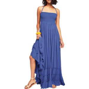 R.Vivimos Womens Summer Boho Sexy Backless Long Dresses (Medium)