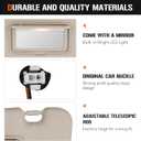 Sun Visor for Nissan Murano 2009-2014 with Light, Left Driver Side Beige SunVisor Replacement 96401-1AA1B, Stretchable Design