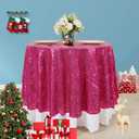 AMZLOKAE Sequin Tablecloth Round 72 Inch Hot Pink Glitter Table Cloths for Parties Dessert Tablecloth Round Sparkle Dining Table Cover Wedding Tablecloth