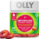 OLLY Metabolism Gummy Rings, Apple Cider Vinegar, Vitamin B12, Chromium, Energy and Digestive Health, Chewable Supplement, Apple Flavor - 30 Count (EXP 02/01/26)