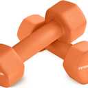 Fitness Republic Neoprene Dumbbell Set of 2, Non-Slip, Hex Shape, Free Weights for Muscle Toning and Strength Building - Portable Home Gym Hand Weights ((Neoprene) 06 lbs - Orange)