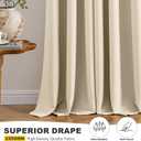 MIULEE Cream Beige Blackout Curtains for Bedroom Living Room 63 Inches Long 2 Panels, Thermal Insulated Room Darkening Drapes Grommet Noise Reducing Light Blocking Window Treatments 40x63 Inch