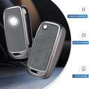 YO&YOYE Compatible withVW Volkswagen Key Fob Cover with Keychain Leather Key Protector