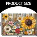 Rustic Sunflower Floral Indoor Door Mat for Entryway, 17x29.5 Inch, Sunflower Floor Doormat for Home Decor, Non-Slip Rug Mat for Living Room, Kitchen, Bedroom, Gifts for Flower Lovers