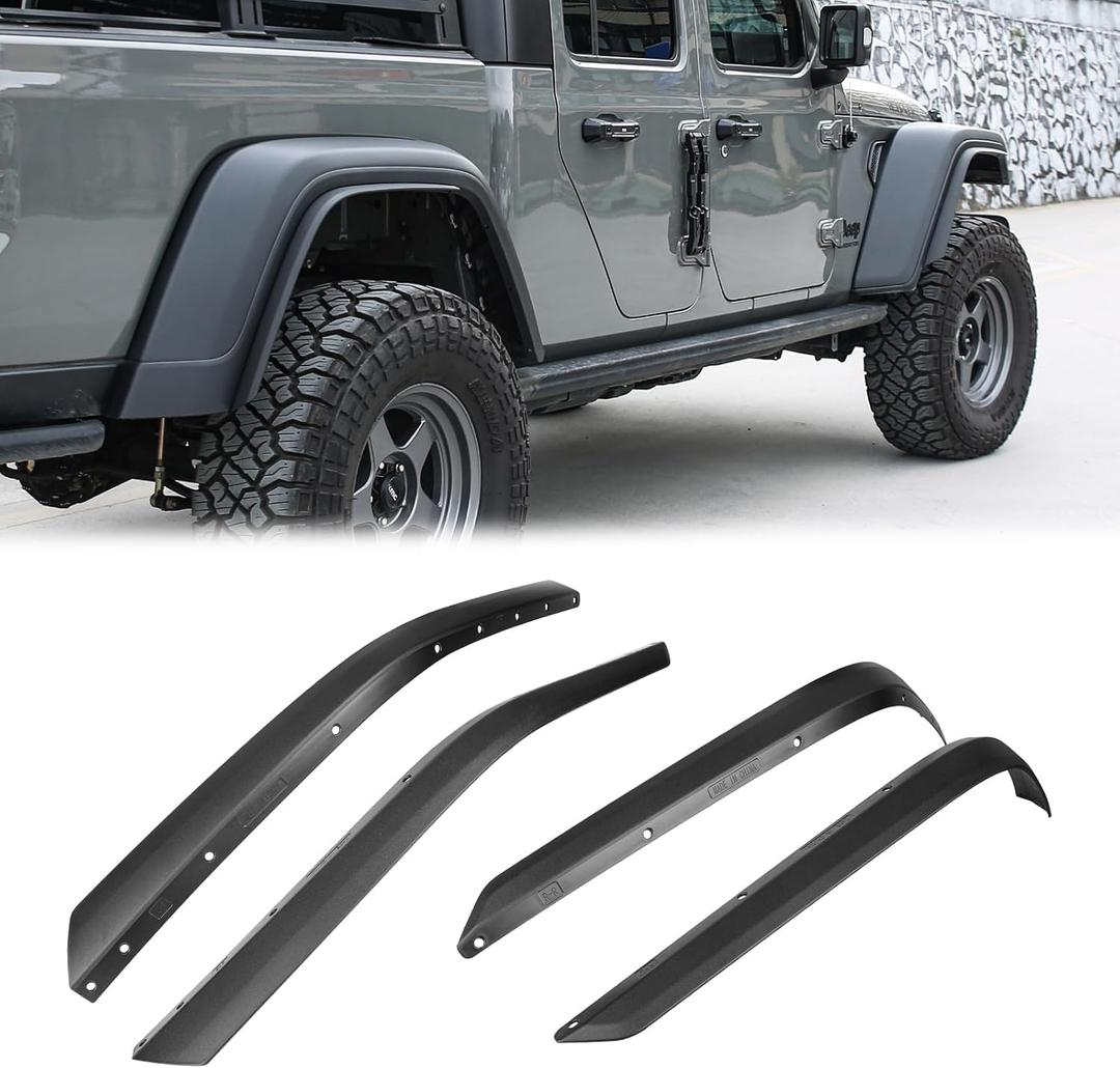 4PCS Fenders Compatible with 2020-2025 Jeep Wrangler Gladiator JT Mojave & Rubicon, Off-Road Wheel Fender Liner(Only Fit High Clearance Fender Flares)