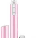 Eyebrow Trimmer, Facial Hair Trimmer Precision Detailer with Rinseable Blade, Battery Powered Double-Sided Eyebrow Razor with Comb, Compact Pen-Size Safe Painless Shaver for Chin Peach-Fuzz (Fuchsia Pink)