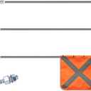 Gray Off-Road Safety Whip Flag - Heavy Duty Orange Flag with Reflective Stripes & Gray Pole for ATV, UTV, Dune Buggy, Can be 3.3', 6.6' or 10' (Grey)