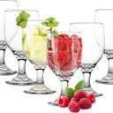 14.5OZ Water Goblets Set of 6, Clear Goblet Glasses Set for Home Bar, Wedding, Party, Elegant Design for Iced Tea, Sangria, Juice, Dishwasher Safe, Perfect for Daily Use Special Occasions