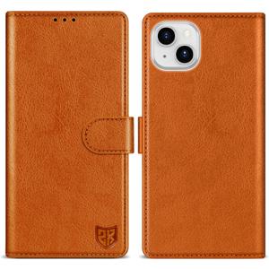 ZZXX for iPhone 15 Wallet Case with [RFID Blocking] Card Slot Kickstand Magnetic Closure Leather Flip Fold Protective Phone Case for iPhone 15 Case Wallet(Brown-6.1 inch)