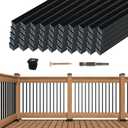 Muzata 25Pack 36" x3/4" Aluminum Deck Balusters Square Baluster Deck Railing Black Hollow Spindles with Screws for Railing Fencing Porch WT13