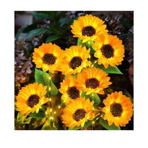 KOOPER Solar Lights Outdoor Garden Decor - Upgraded 3 Pack with 9 Sunflower Lights, Waterproof Solar Outdoor Lights Auto ON/Off Solar Decorative Lights for Garden, Patio, Backyard