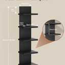 IBUYKE 5 Tier Wall Shelf Unit,Black Vertical Shelf,Floating Storage Wall Shelf,Decorative Wall Mount Vertical Shelving for Home, Bedroom,Living Room,Office Decor WBC009B