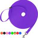 Hi Kiss Dog/Puppy Obedience Recall Training Agility Lead - 15ft 20ft 30ft 50ft 100ft Training Leash - Great for Training, Play, Camping, or Backyard Purple 100 Feet