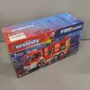 Large Fire Truck Toy with 2 Firefighters & Rescue Tools, Lights & Siren Sounds, Assemble & DIY Fire Rescue Truck Vehicle Toy for Boys Girls Christmas Birthday Gifts Kids Toys for 3 4 5 6 7 8 Years Old