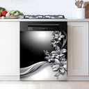 Dishwasher Magnet Sticker Cover Panel Decal Refrigerator Magnetic Sticker Decorative for Kitchen Decoration,Fridge Door Cover,Home Appliances Decor Stickers 23"x26"