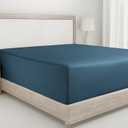 California Design Den Fitted King Sheet Only, Deep Pocket Soft 400 Thread Count 100% Cotton, No Pop-Off Elastic, Durable Sateen Weave Sheet Only (King, Peacock Blue)