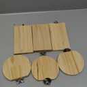 Set of 9 Wooden Hamster Cage Platform Chinchilla Ledges and L Shaped Round Hole Rat Cage Accessories with Cooling Standing Board Food Cup for Squirrel Gerbil Guinea Pig Small Animal