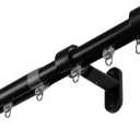 SOLOKOS Telescoping Curtain Rod  Adjustable Curtain Pole Track for Wall Mount, Heavy-Duty Aluminum, Extendable Length, No-Drill Installation (Black, 47-86")