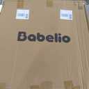 Babelio Baby Gate with Adjustable Cat Door,29-43" Auto Close Durable Pet door for Stairs,Doorways and House,Pressure Mounted,Easy Install,Effortless Walk Thru,White