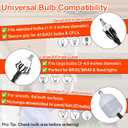 5-20FT Telescoping Light BulExtendable Pole, 26FT Reach with Bulb Gripper & Removal Tool, Upgraded Extension Pole with Flip-Lock & Screw Lock Design