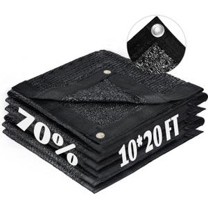 LOVE STORY 10x20FT 70% Black Shade Cloth Sun Shade Net with Grommets Sunblock Net Mesh Tarp for Garden,Plants Cover,Greenhouse and Patio