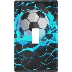 Soccer Wall Plate, Single Toggle Switch Plate Outlet Covers, Light Switch Plates Cover for Home Bedroom