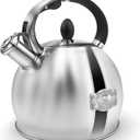 Whistling Tea Kettle for Stovetop, (2.64 Quart-Mirror Food Grade Stainless Steel Teapot of 5-layer base (Silver)