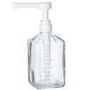 Uceoo Coffee Syrup Dispenser, Glass Syrup Bottle With Plastic Pump, 37 Oz Large Capacity Square Syrup Pump Dispensers for Coffee Bar, Simple Clear Pump Bottle for Honey, Condiments, Salad Dressings