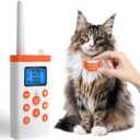 2-in-1 Cat Shock Collar, Shock Collar for Cats with Beep Vibration Shock & Auto Stop Meowing 4 Modes, 2300ft Cat Training Collar with Remote Effective for Bad Behavior IP67 Waterproof