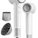 Tideway Hair Dryer, Blow Dryer with Diffuser, Ionic Professional High-Speed 1500W Low-Noise, 110, 000 RPM Brushless Motor, Fast Drying, Travel Compact for Women & Men (White)