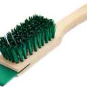 Heavy Duty Scrubbing Brush - Stiff Bristle Scraper, Wooden Handle, Universal Outdoor Cleaning Tool