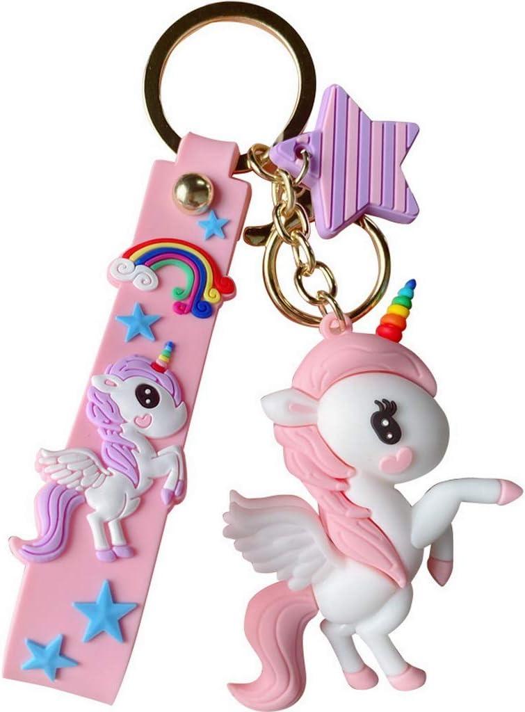 HAIQILIN Unicorn Keychain for backpack (Pink)