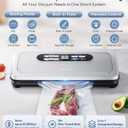 Vacuum Sealer Machine with AirLock ProSeal System, 10-in-1 Vacuum Sealer for Food, Moist/Dry Sealing Modes, Compact Design with Digital Timer, Built-in Cutter & Roll Storage, Stainless Steel