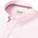 Alimens & Gentle Mens Solid Oxford Shirt Long Sleeve Dress Shirt Work Casual Button Down Shirts with Pocket (Pink, M)