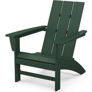 POLYWOOD Modern Adirondack Chair – All-Weather Outdoor Lawn Adirondack Chairs – HDPE, Fade-Resistant & Durable Outdoor Furniture – For Patio, Deck & Fire Pit Chairs – Green, 32.11in. x 29.25in. x 34.66in.